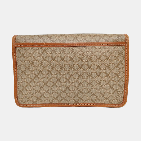 Coated Canvas Shoulder Bag Beige