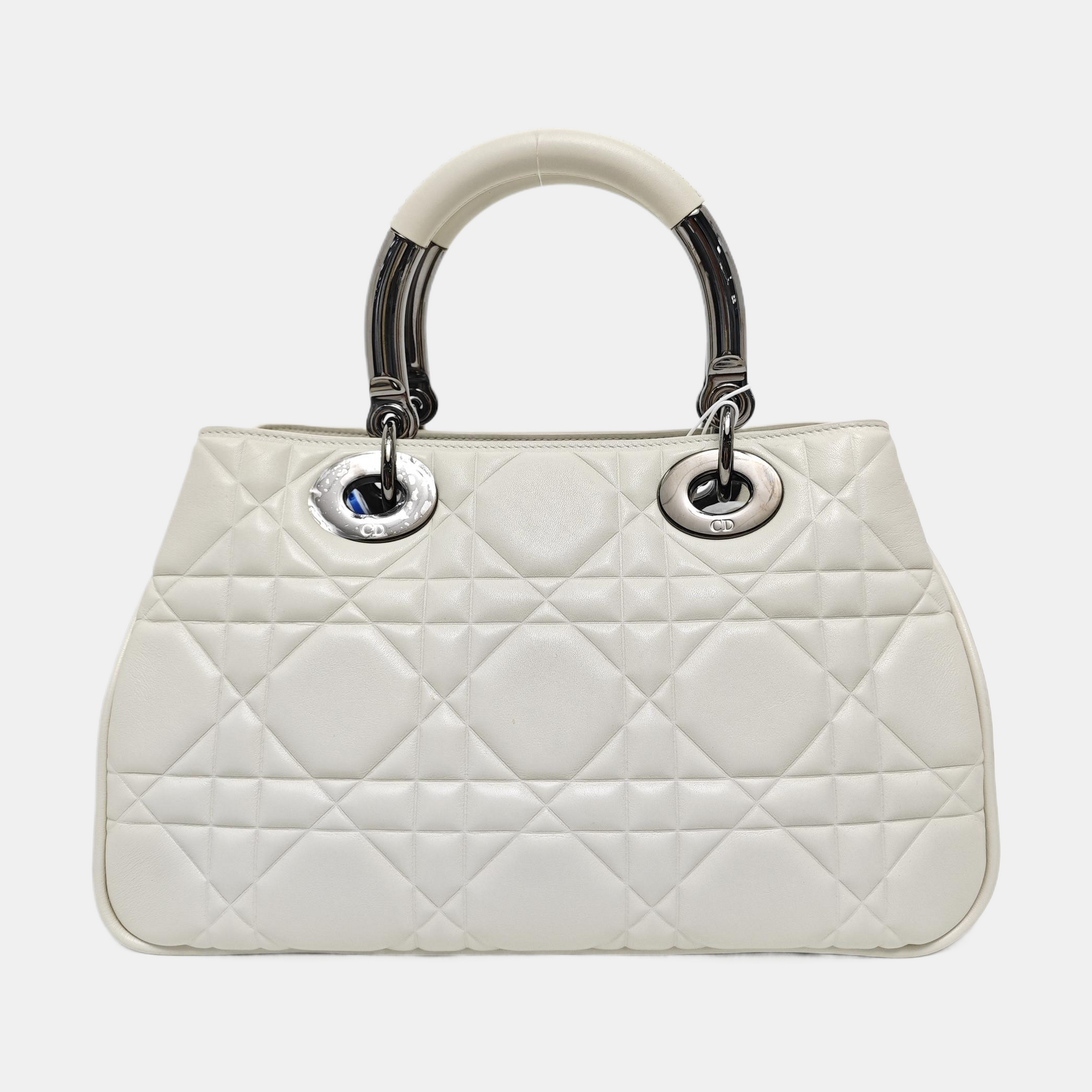 Lady 95.22 Cannage Calfskin White