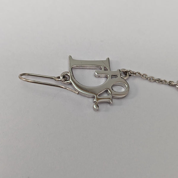 Dior Oblique Metal Silver Stud Earrings