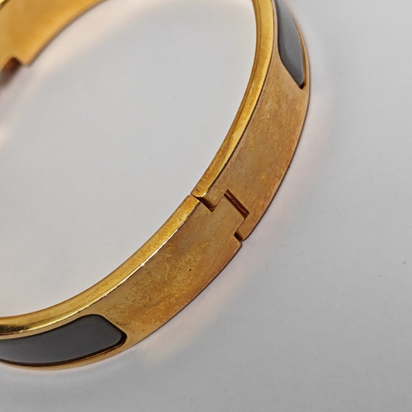 Clic H Metal Gray Bangle