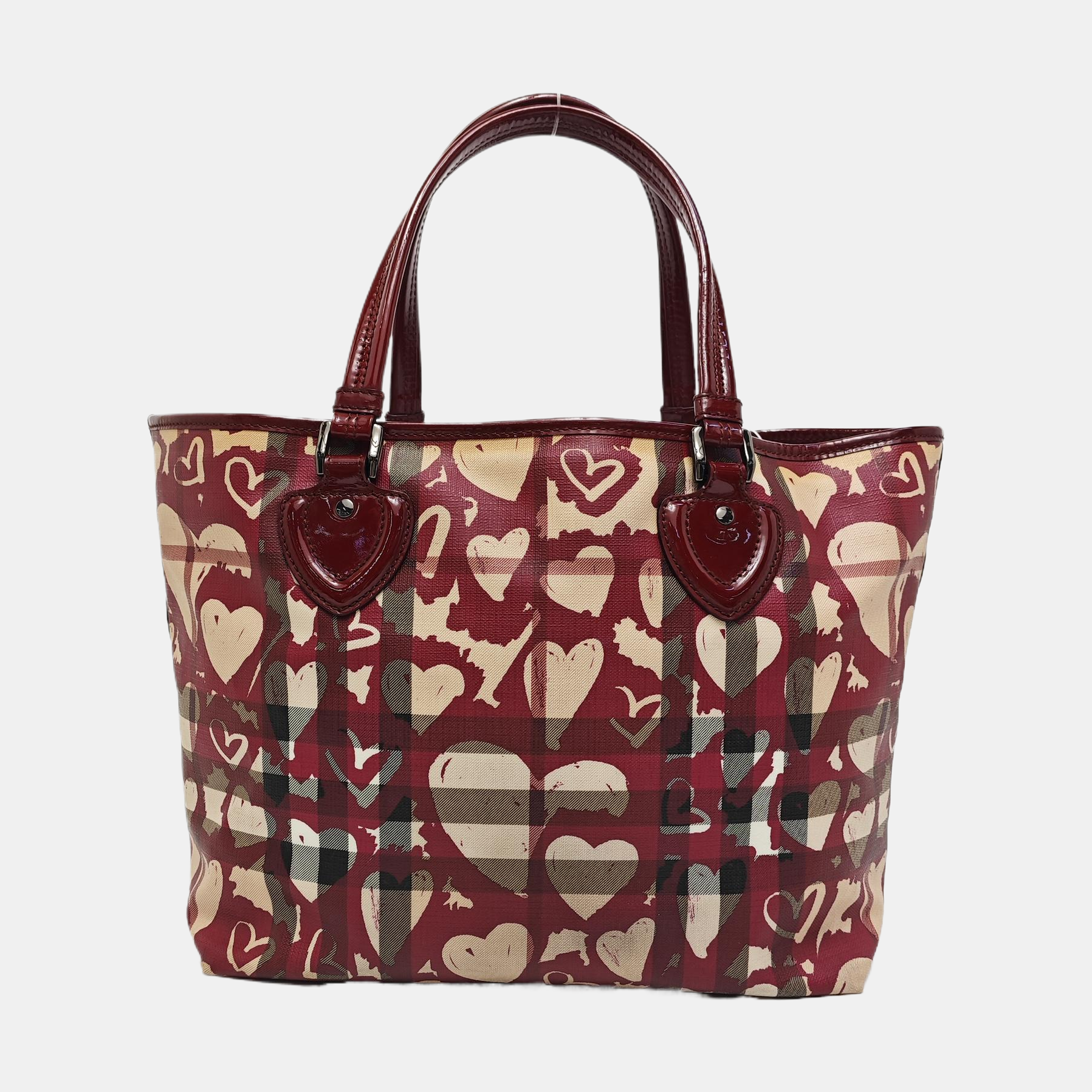 Coated Canvas Tote Bag Red