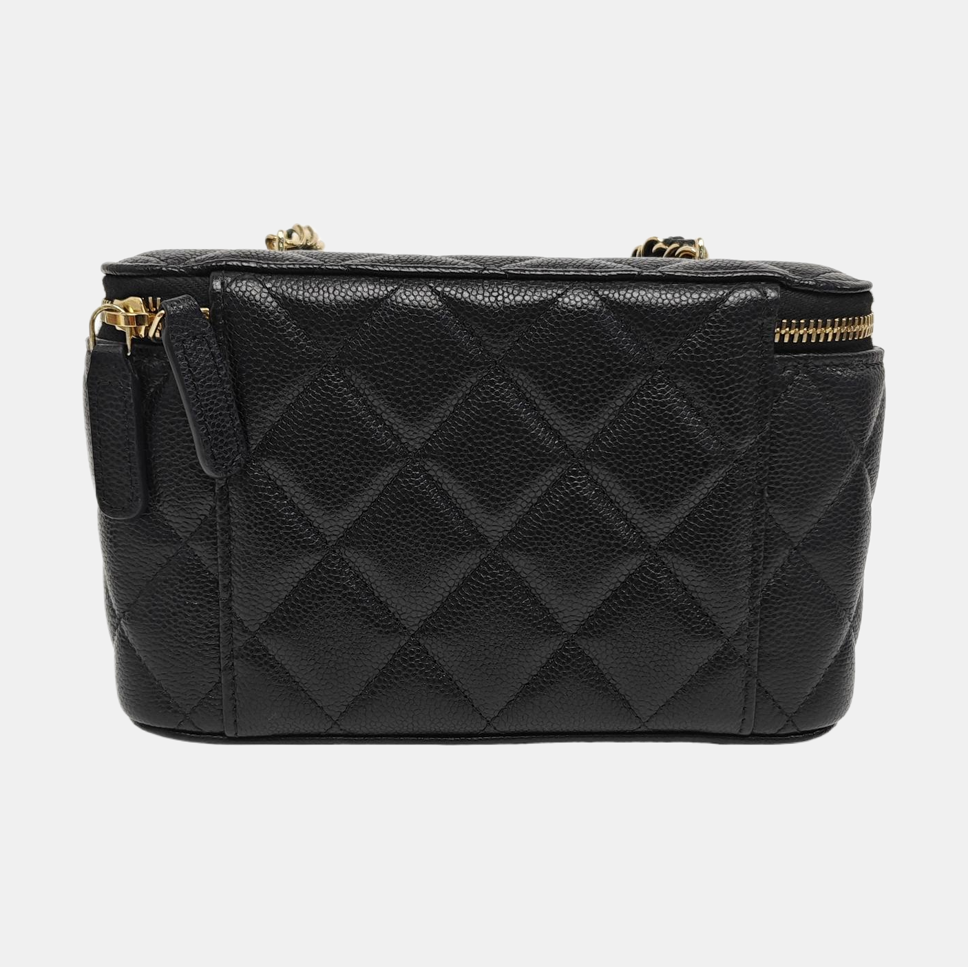 VANITY CASE Small Quilted Grained Calfskin Black