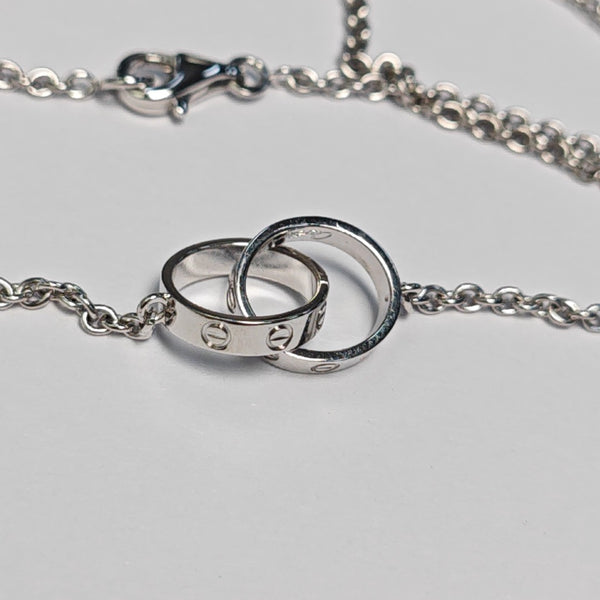 LOVE 18k White Gold Silver Necklace