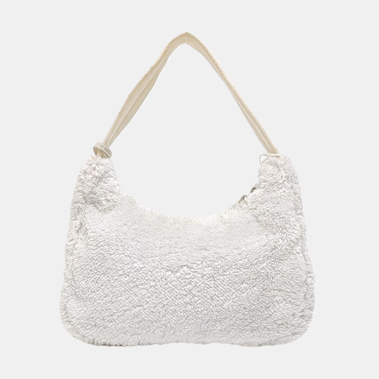 Authenticated pre-owned  Re-Edition2000 Mini Terry Cloth White - Top Handle Bag at Looply