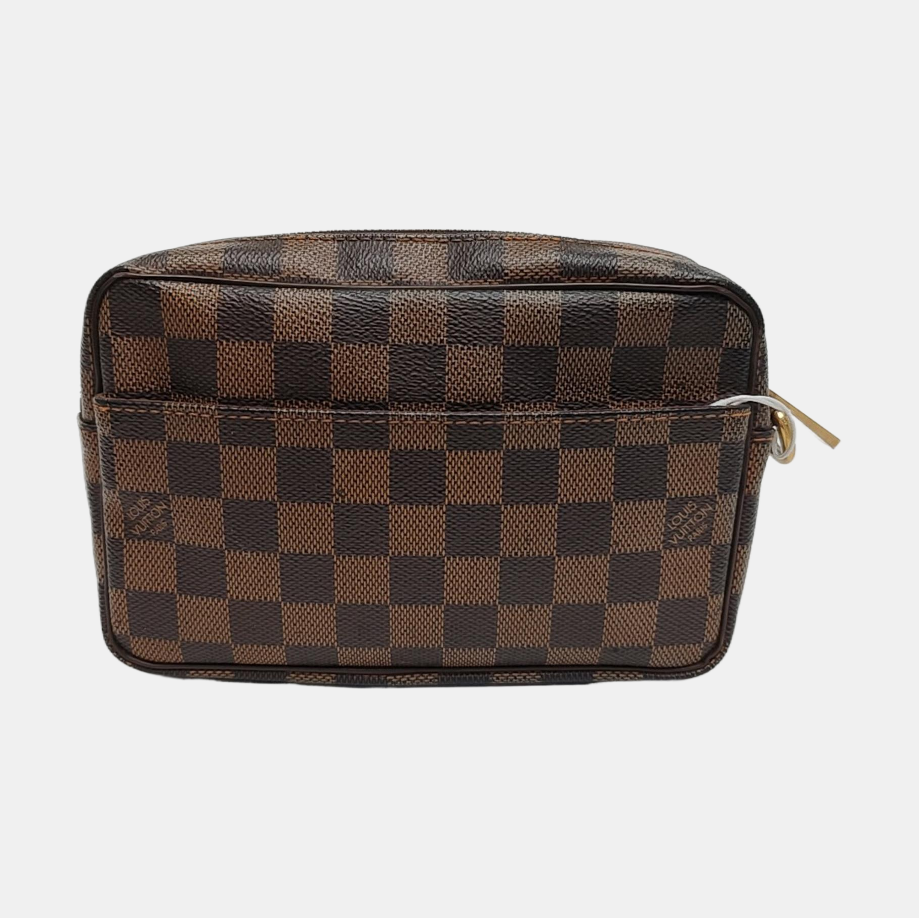 MACAO Damier Ebene Coated Canvas Brown
