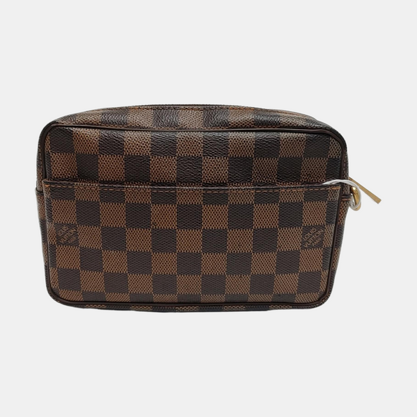 MACAO Damier Ebene Coated Canvas Brown