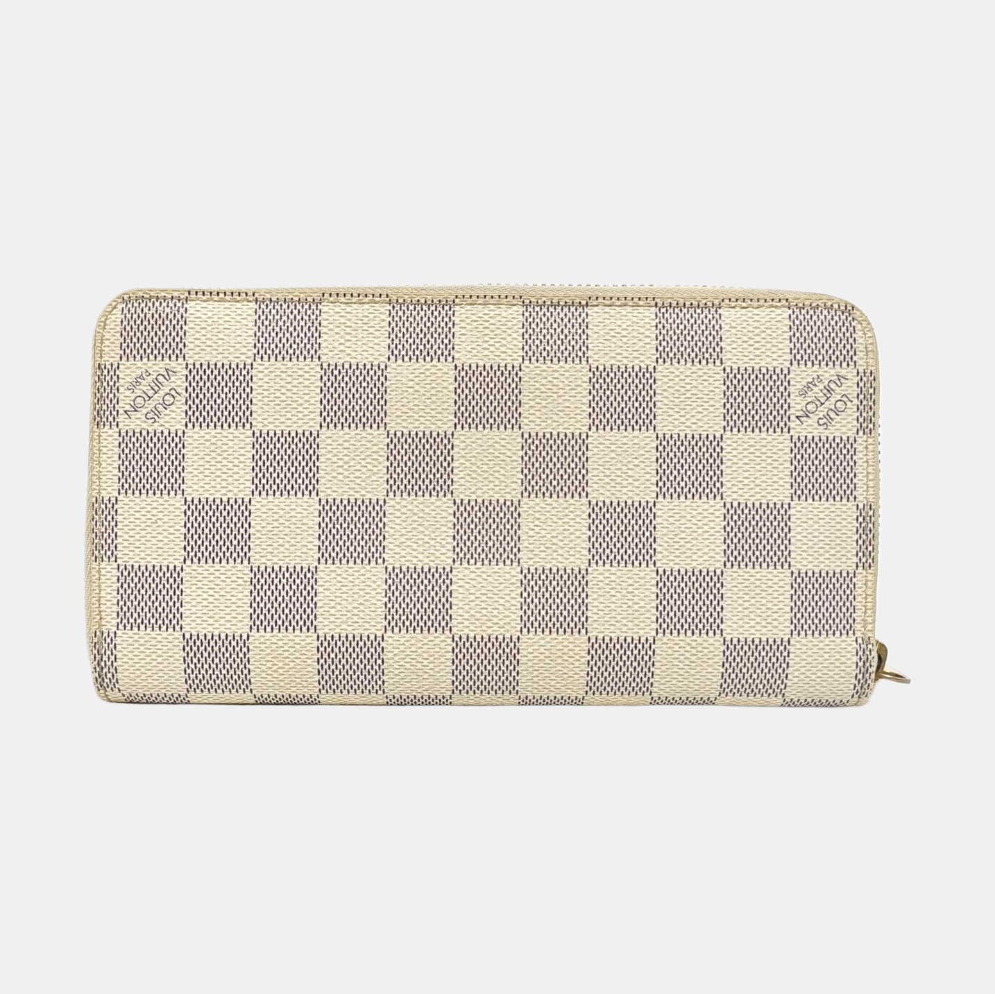 ZIPPY Damier Azur Coated Canvas White Wallet