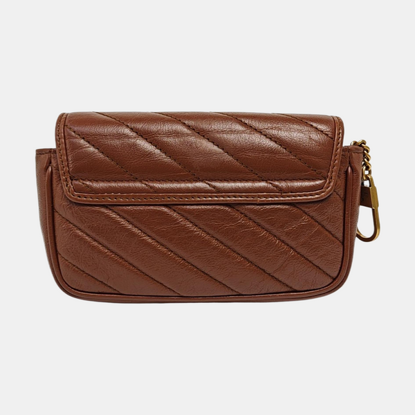 GG Marmont Mini Quilted Calfskin Brown