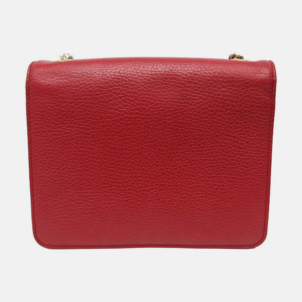Interlocking G Small Calfskin Red