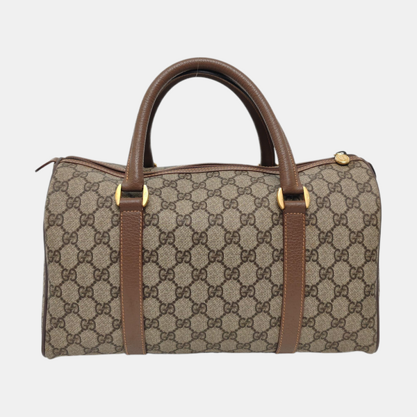 Boston Monogram Coated Canvas Brown