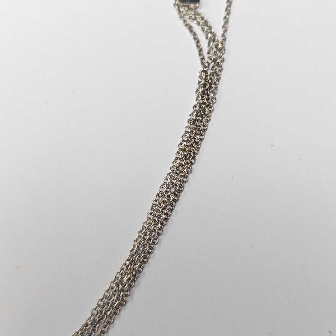 Tiffany T 18k White Gold Silver Necklace