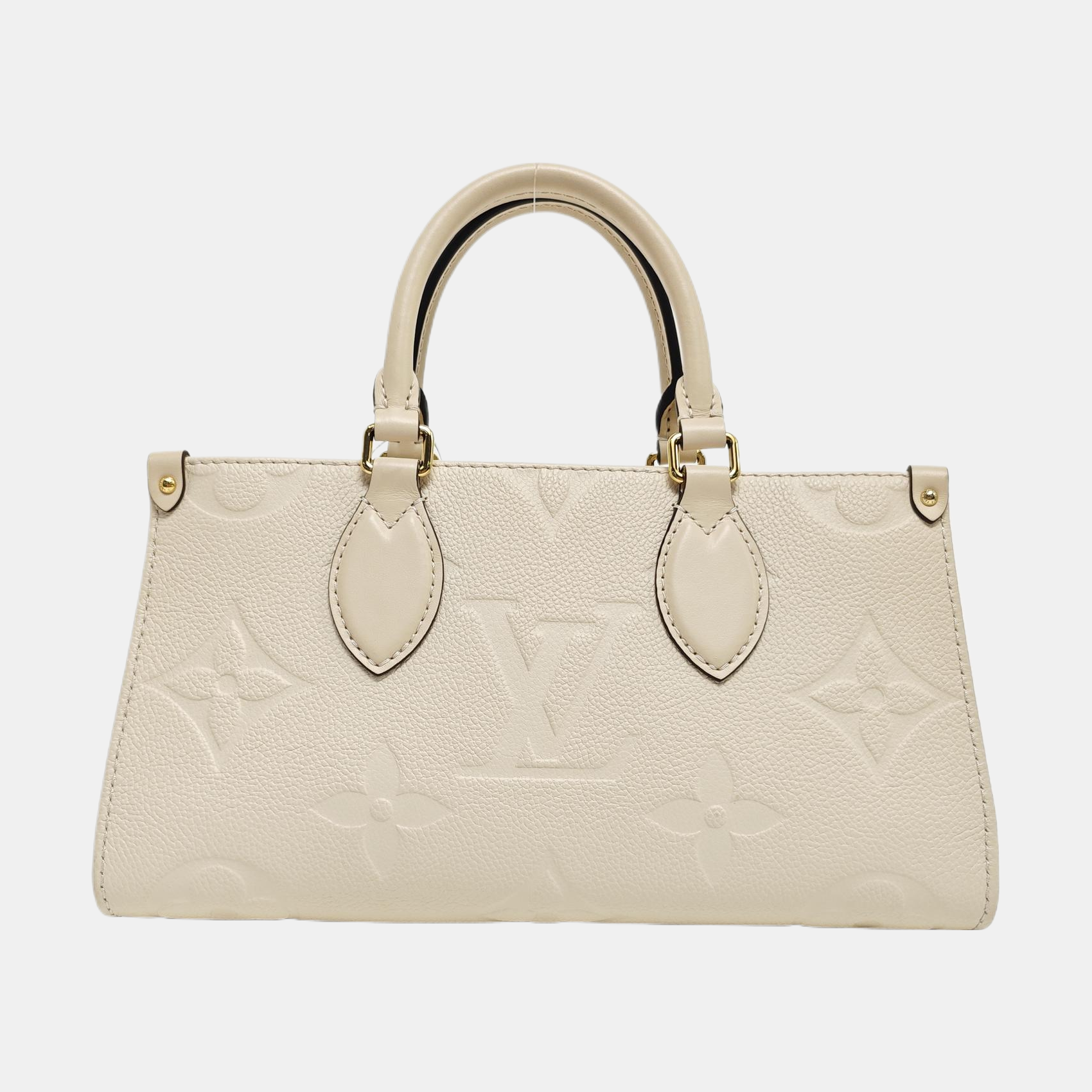 ONTHEGO EAST WEST PM Monogram Calfskin White