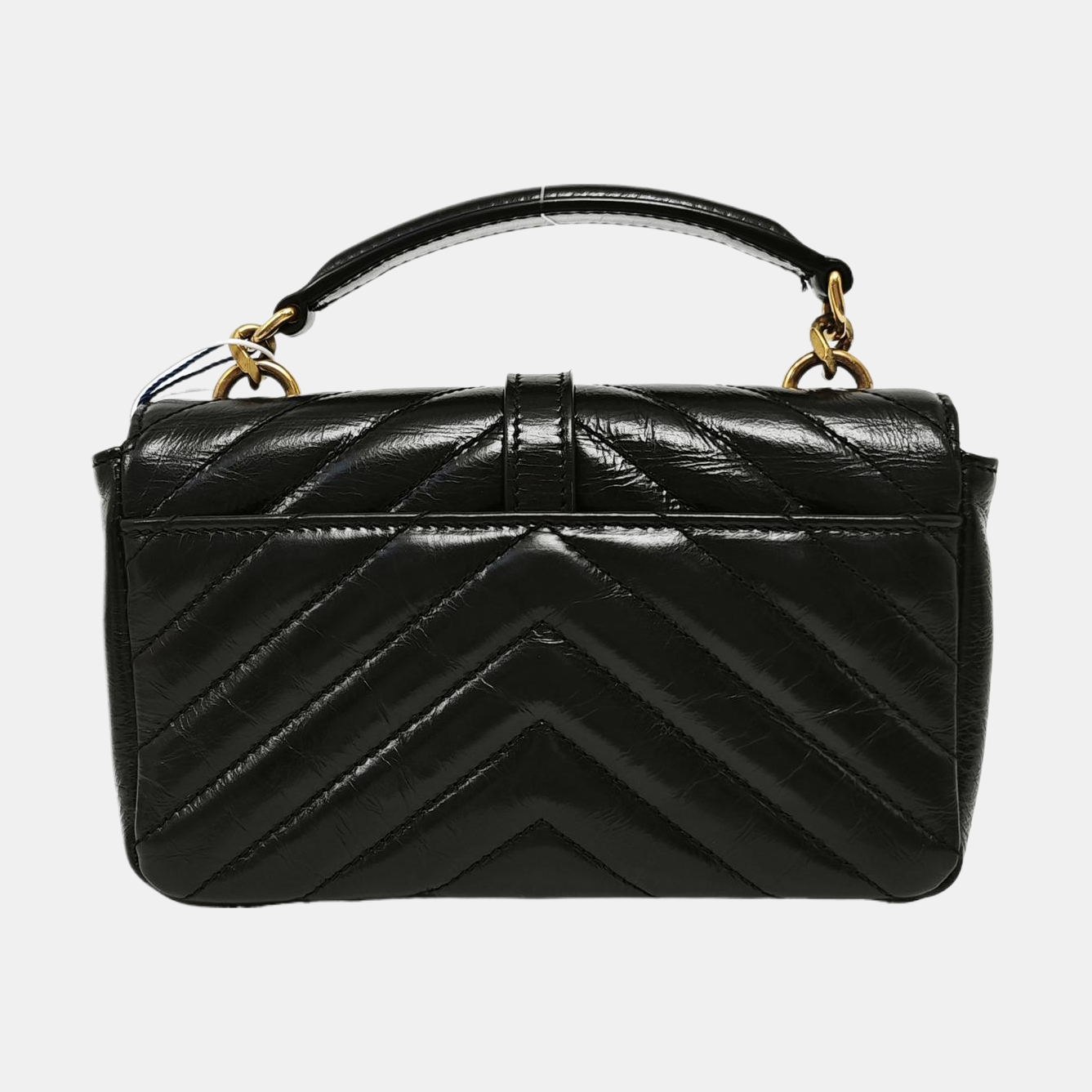 ENVELOPE Small Chevron Calfskin Black