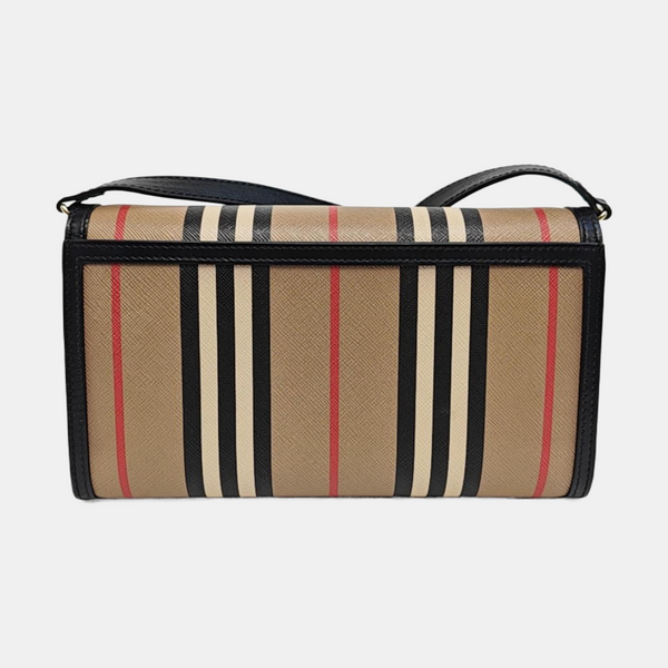 Coated Canvas Shoulder Bag Brown