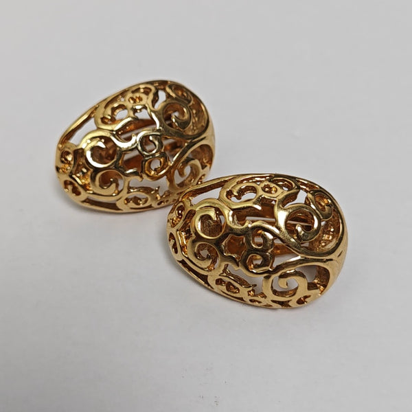 Metal Gold Clip On Earrings