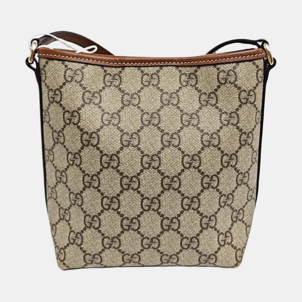GG Emblem Monogram Coated Canvas Brown