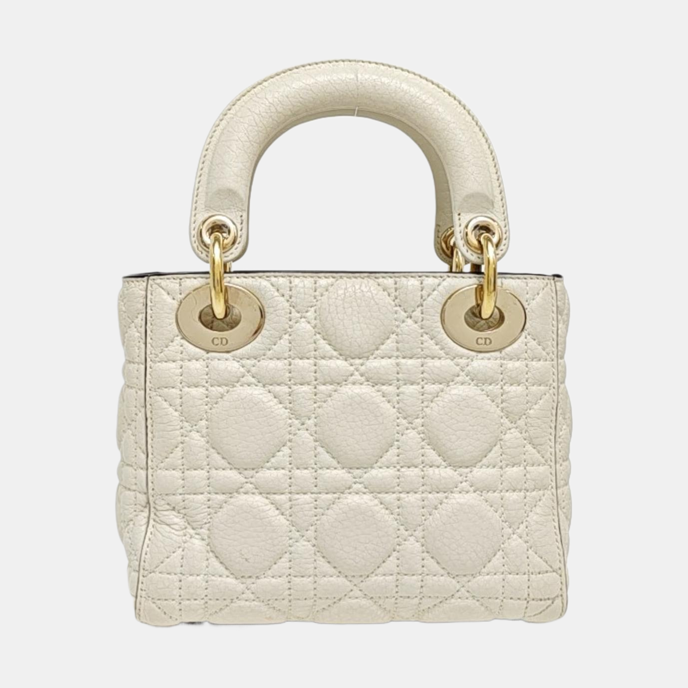 Lady Dior Mini Cannage Calfskin White