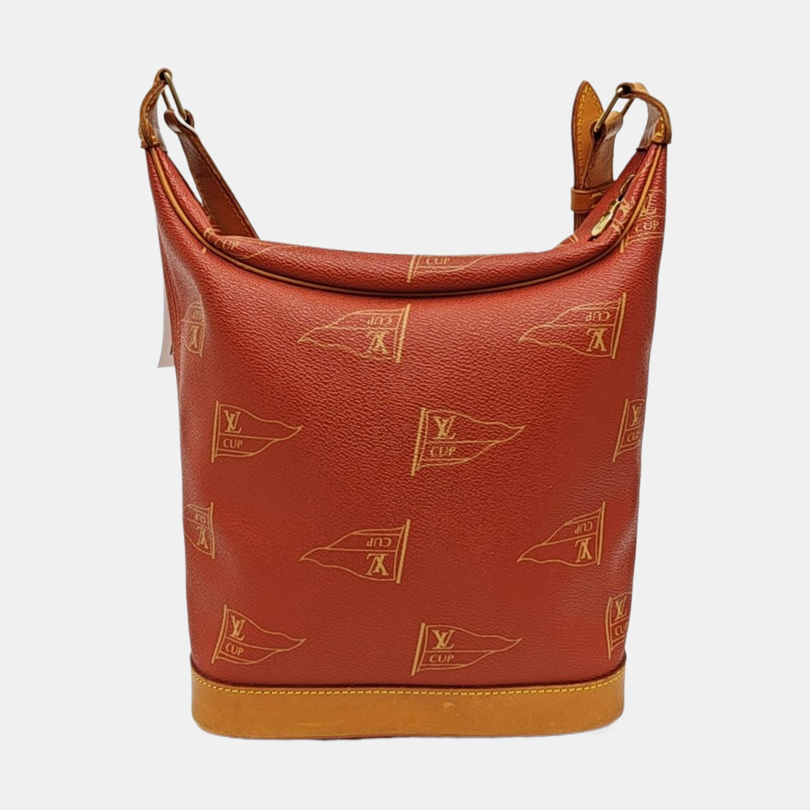 Coated Canvas Shoulder Bag Red