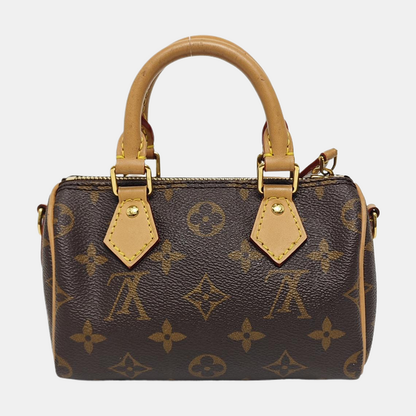 SPEEDY Nano Monogram Coated Canvas Brown