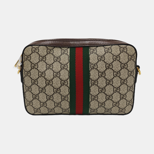 Ophidia Small Monogram Coated Canvas Beige