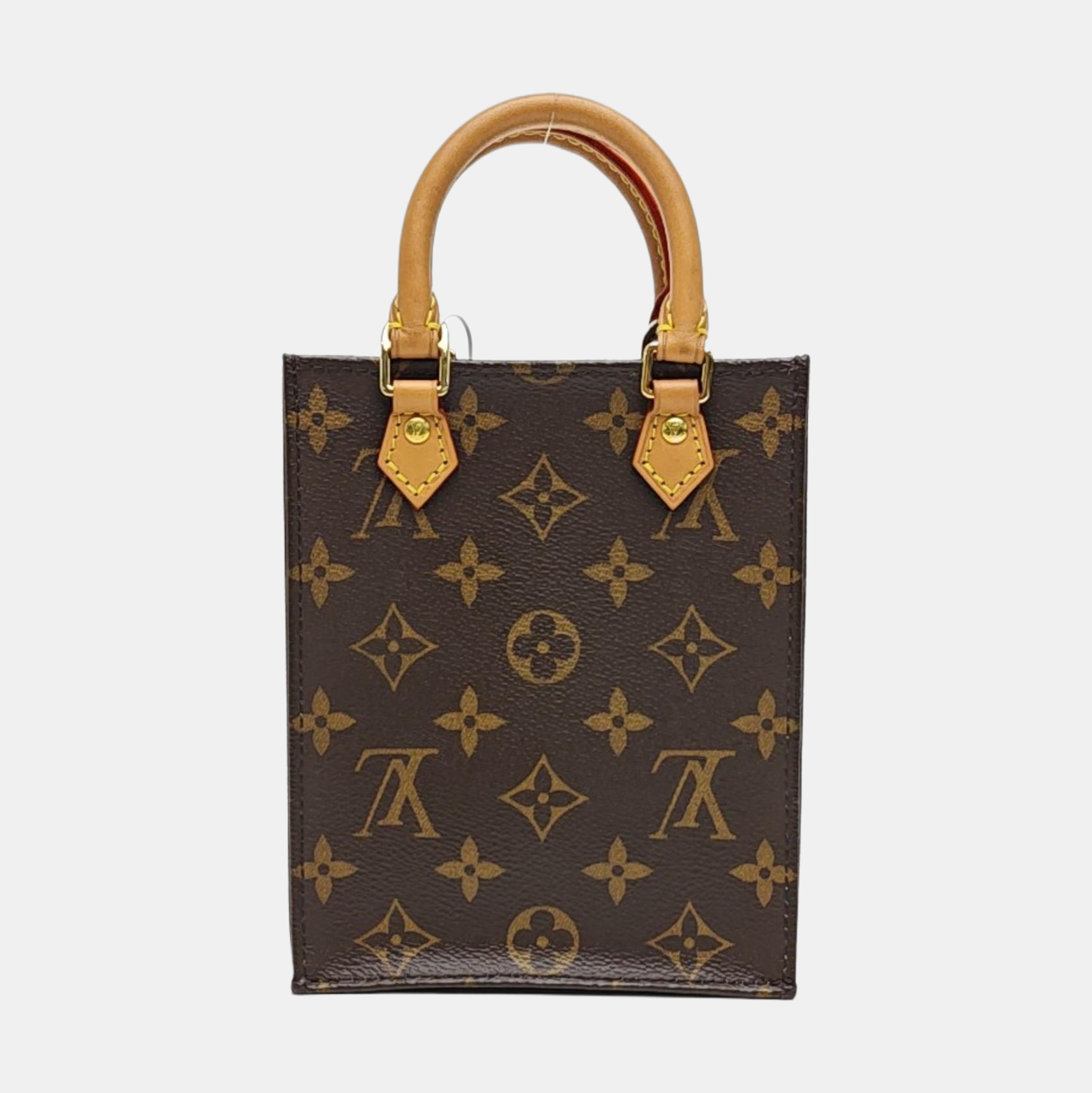 SAC PLAT Mini Monogram Coated Canvas Brown