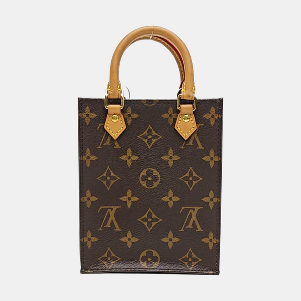 SAC PLAT Mini Monogram Coated Canvas Brown