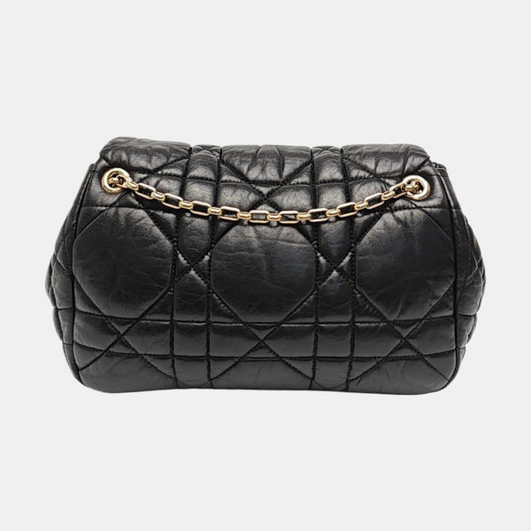 Cannage Lambskin Shoulder Bag Black