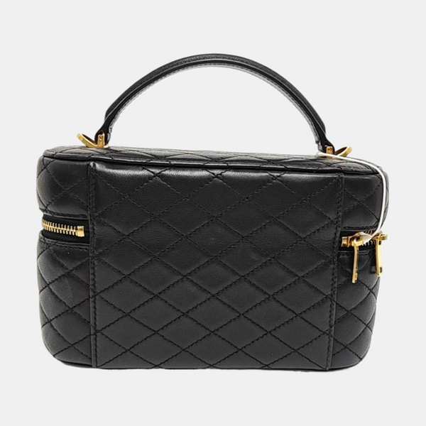 80'S VANITY Mini Quilted Lambskin Black
