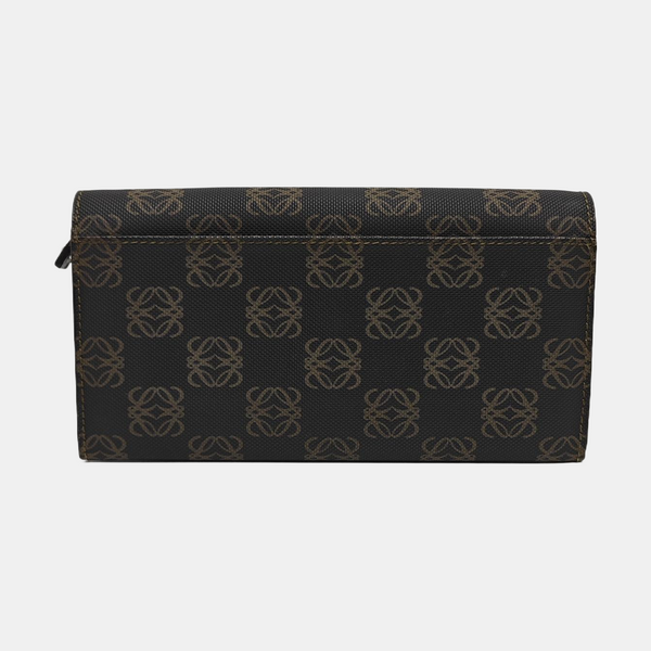Monogram Leather Clutch Gray