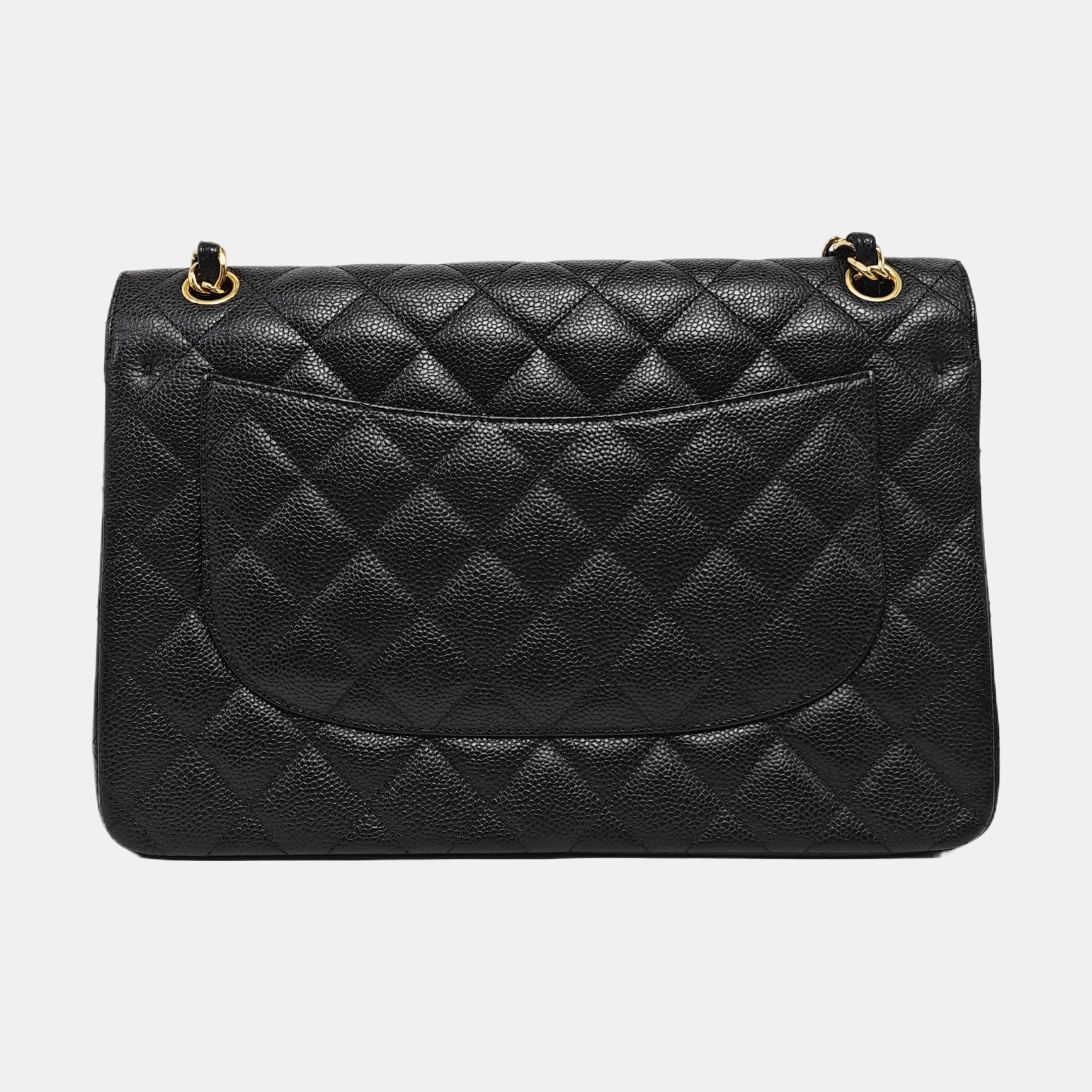 CLASSIC FLAP Jumbo Quilted Grained Calfskin Black