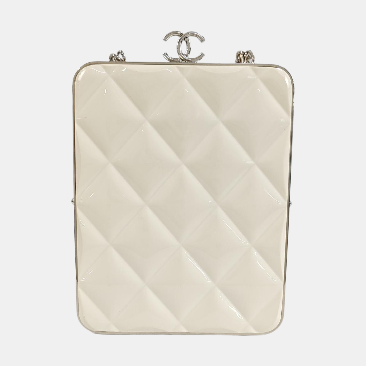Quilted Lambskin Shoulder Bag White
