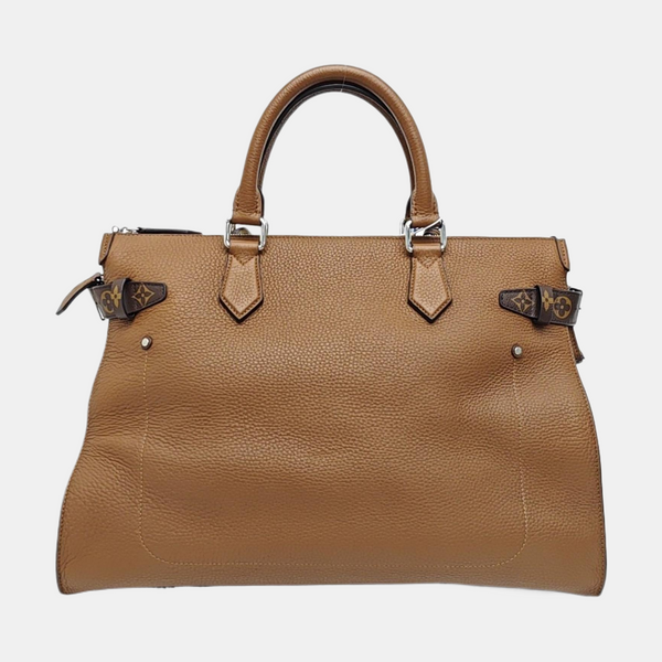 Monogram Calfskin Top Handle Bag Brown