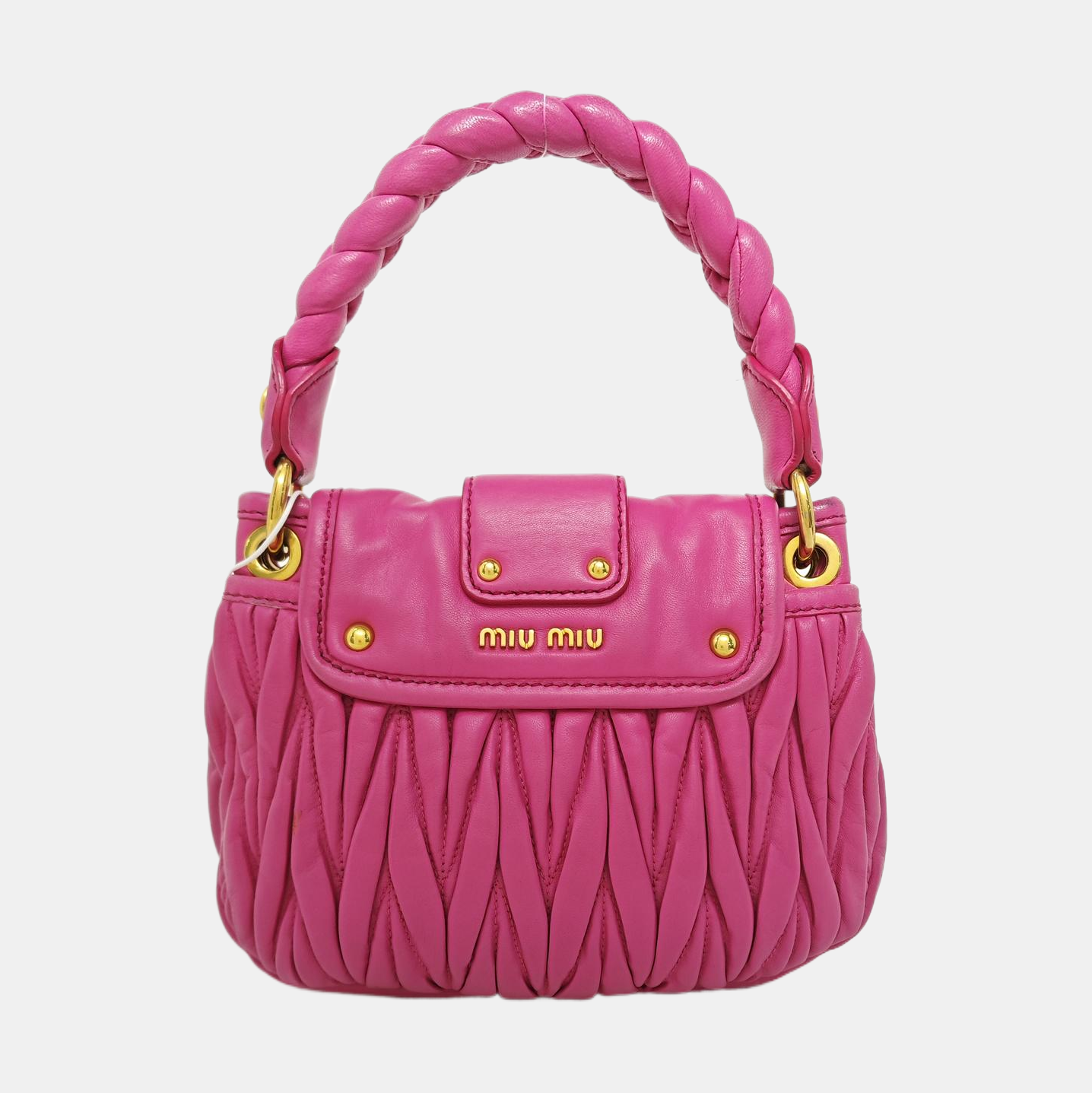 Miu Coffer Quilted Lambskin Pink