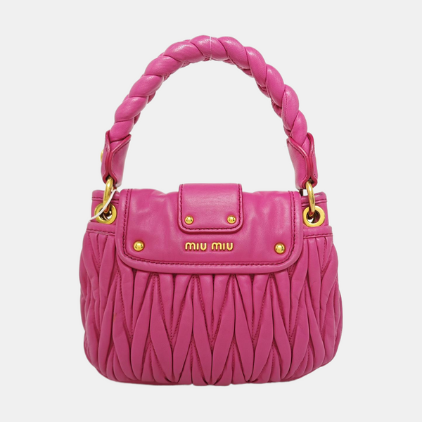 Miu Coffer Quilted Lambskin Pink