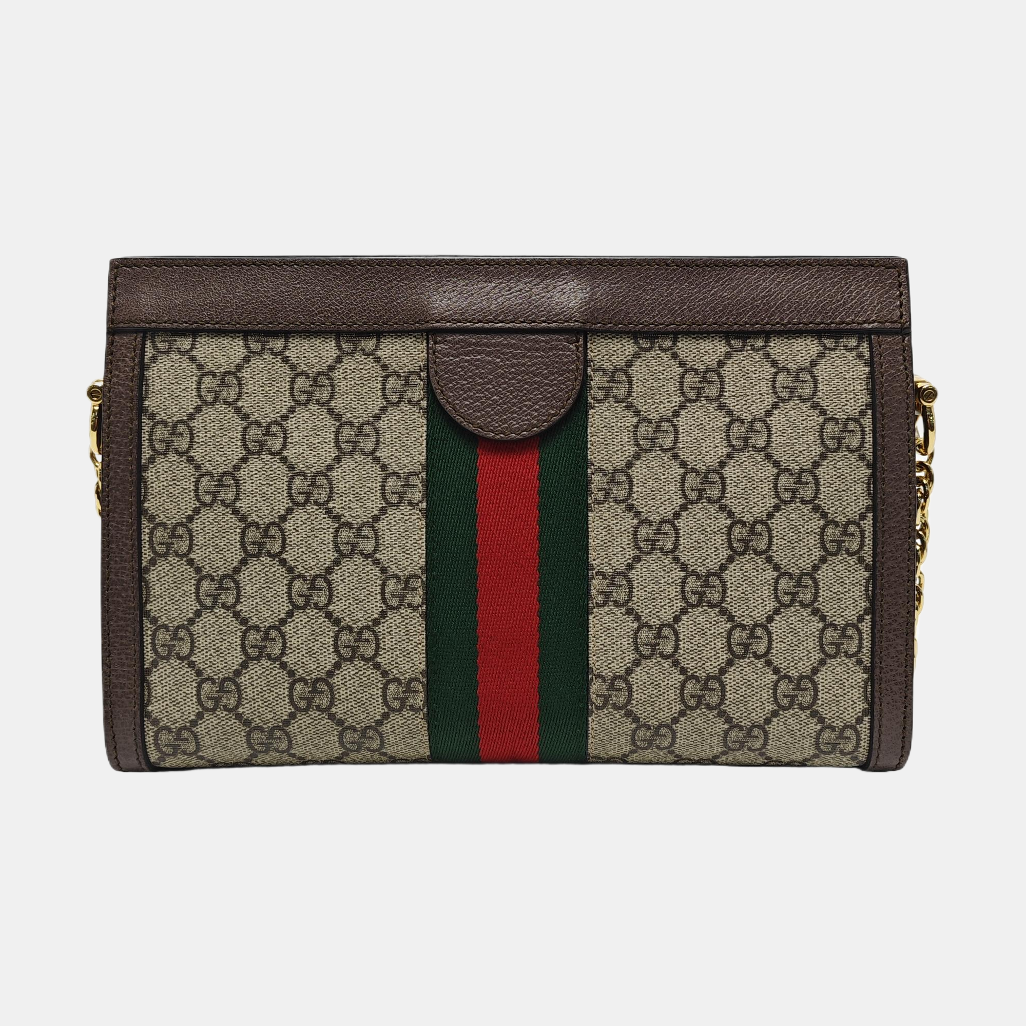 Ophidia Medium Monogram Coated Canvas Beige