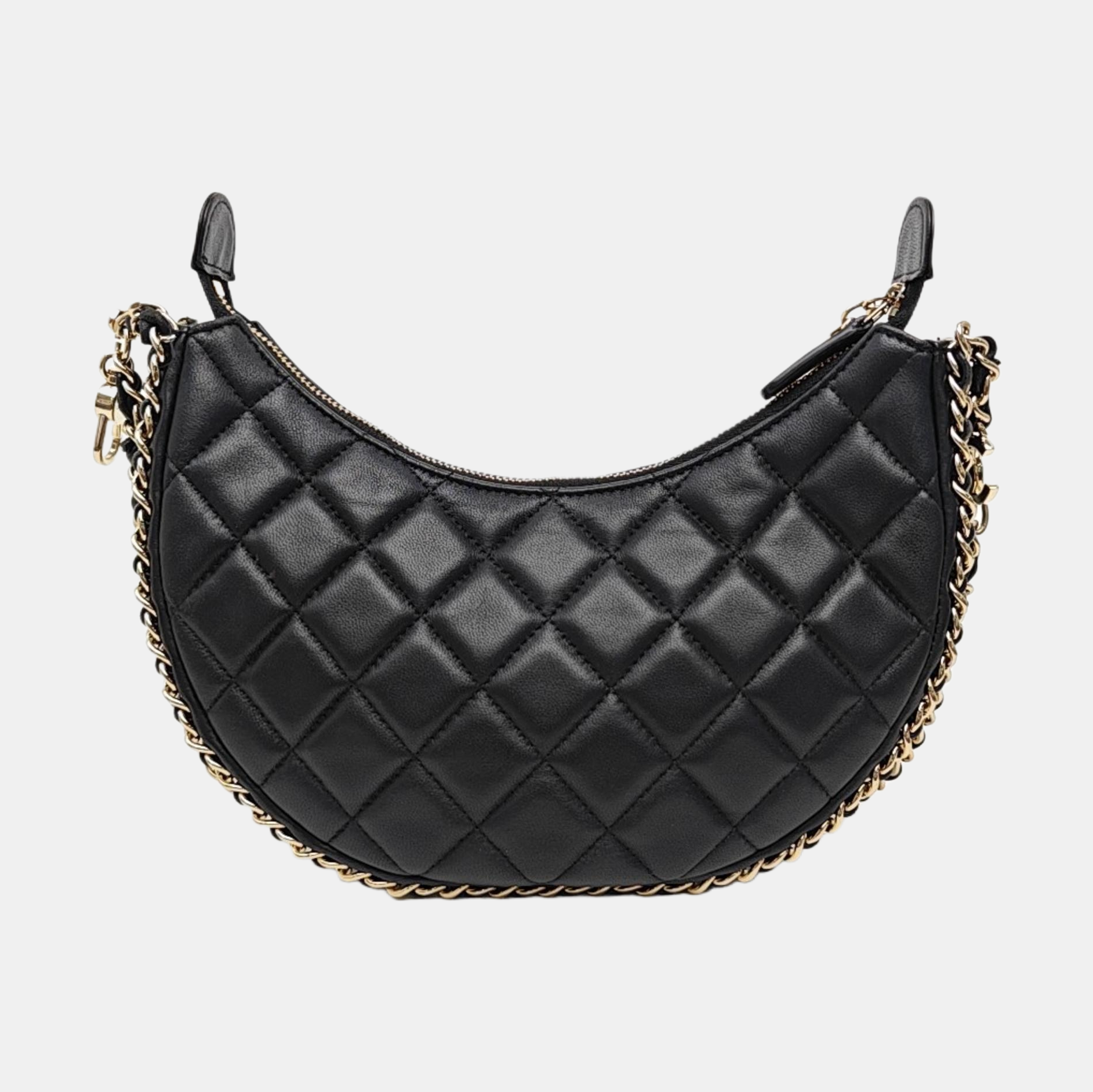 Quilted Lambskin Shoulder Bag Black