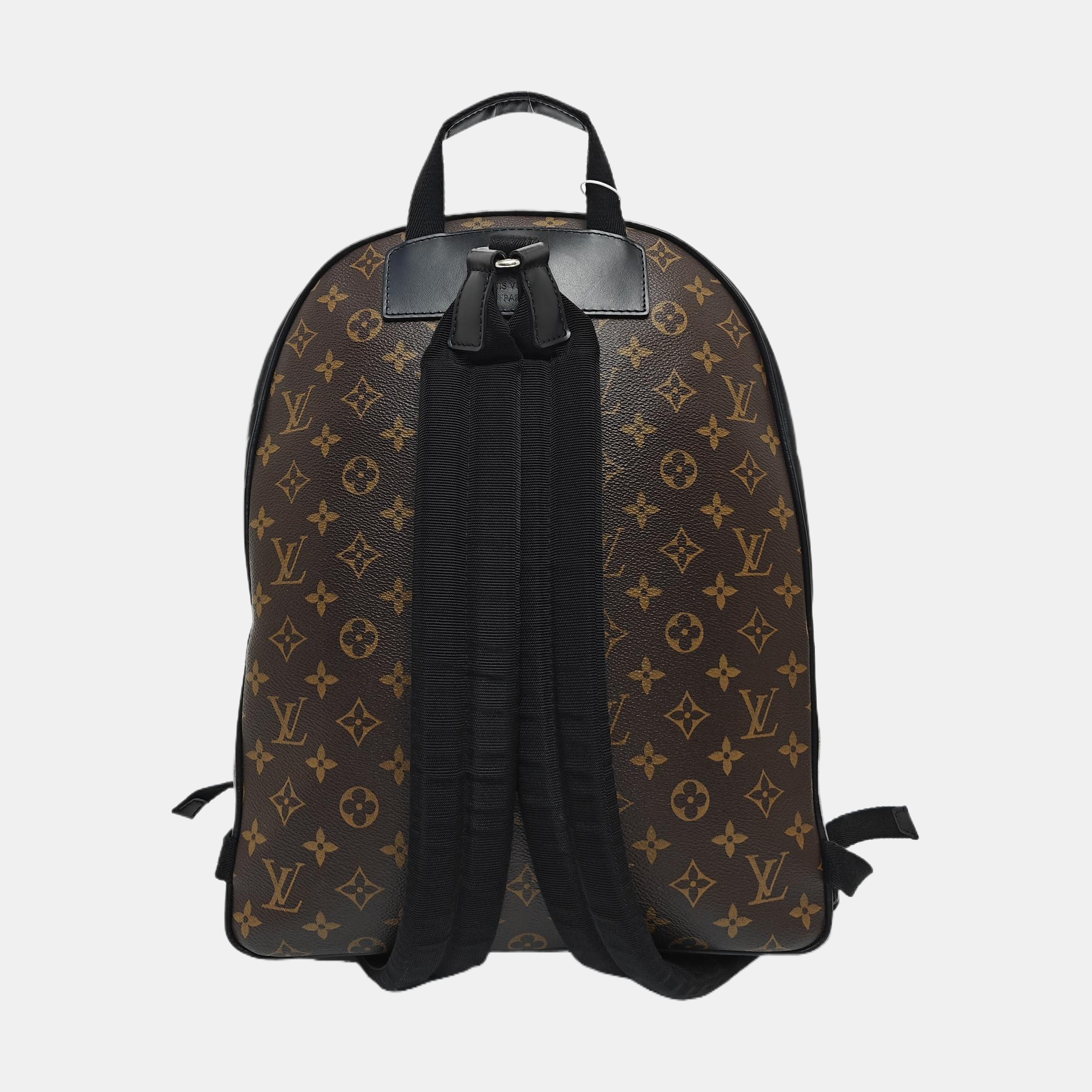 JOSH Monogram Coated Canvas Brown