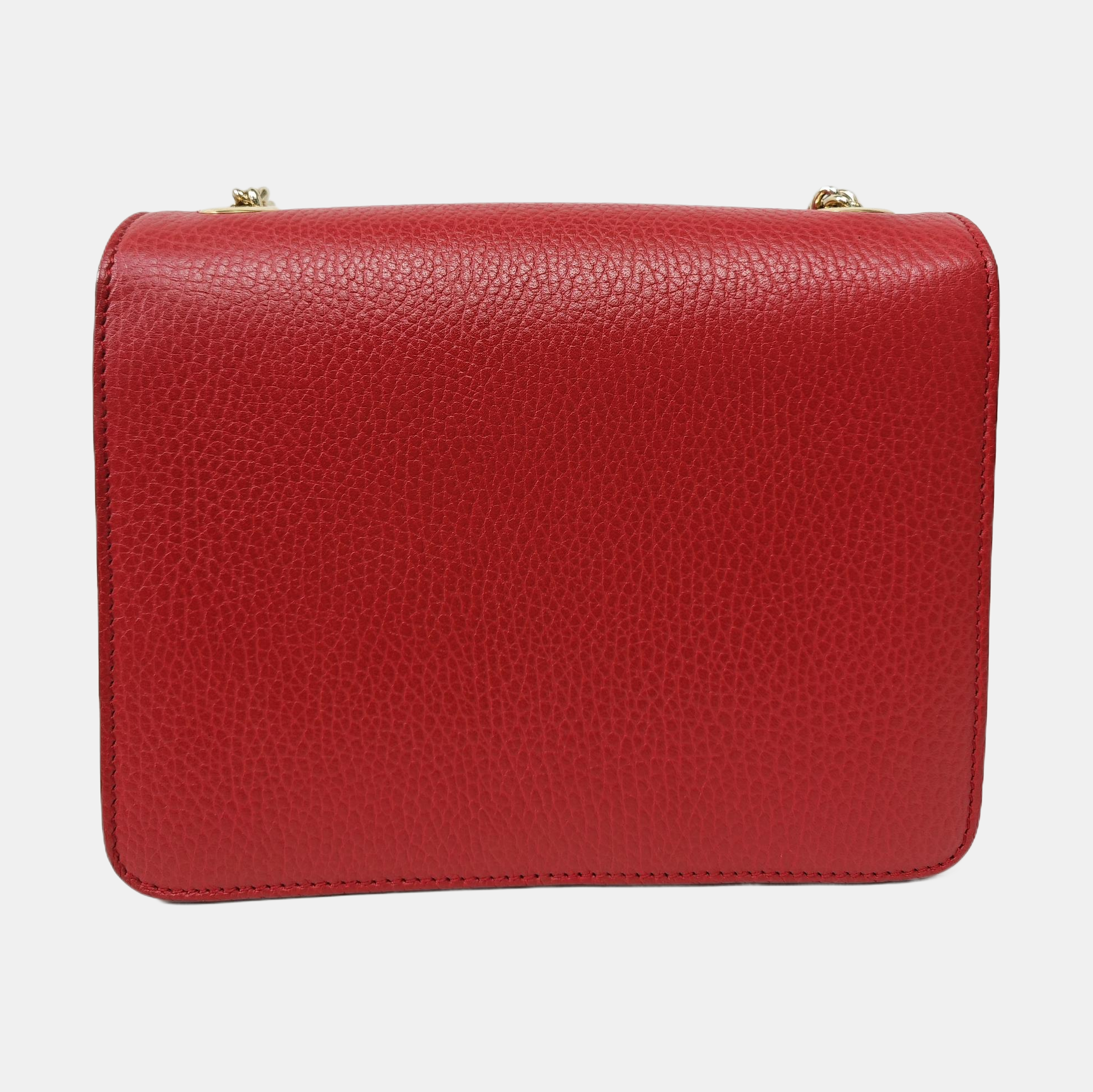 Interlocking G Small Calfskin Red