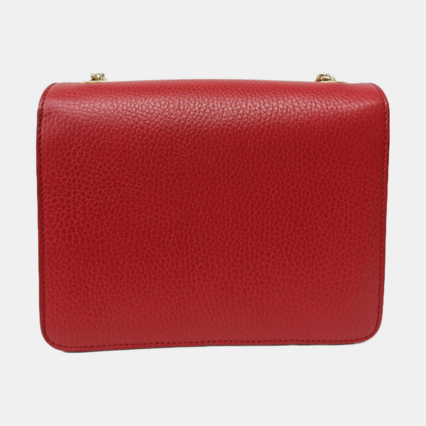 Interlocking G Small Calfskin Red