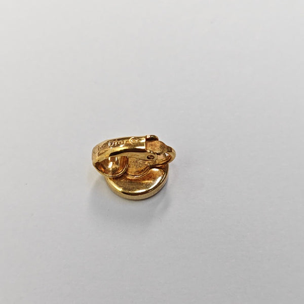 Petit CD Metal Gold Clip On Earrings