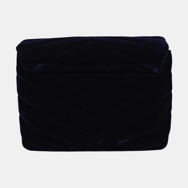 Authenticated pre-owned  LOULOU Extra Small Chevron Velvet Blue - Shoulder Bag at Looply