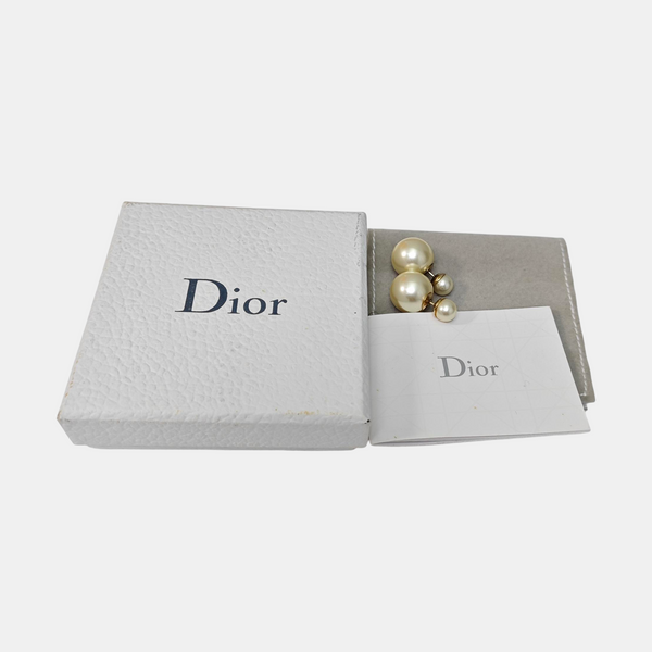 Dior Tribales Metal White Stud Earrings
