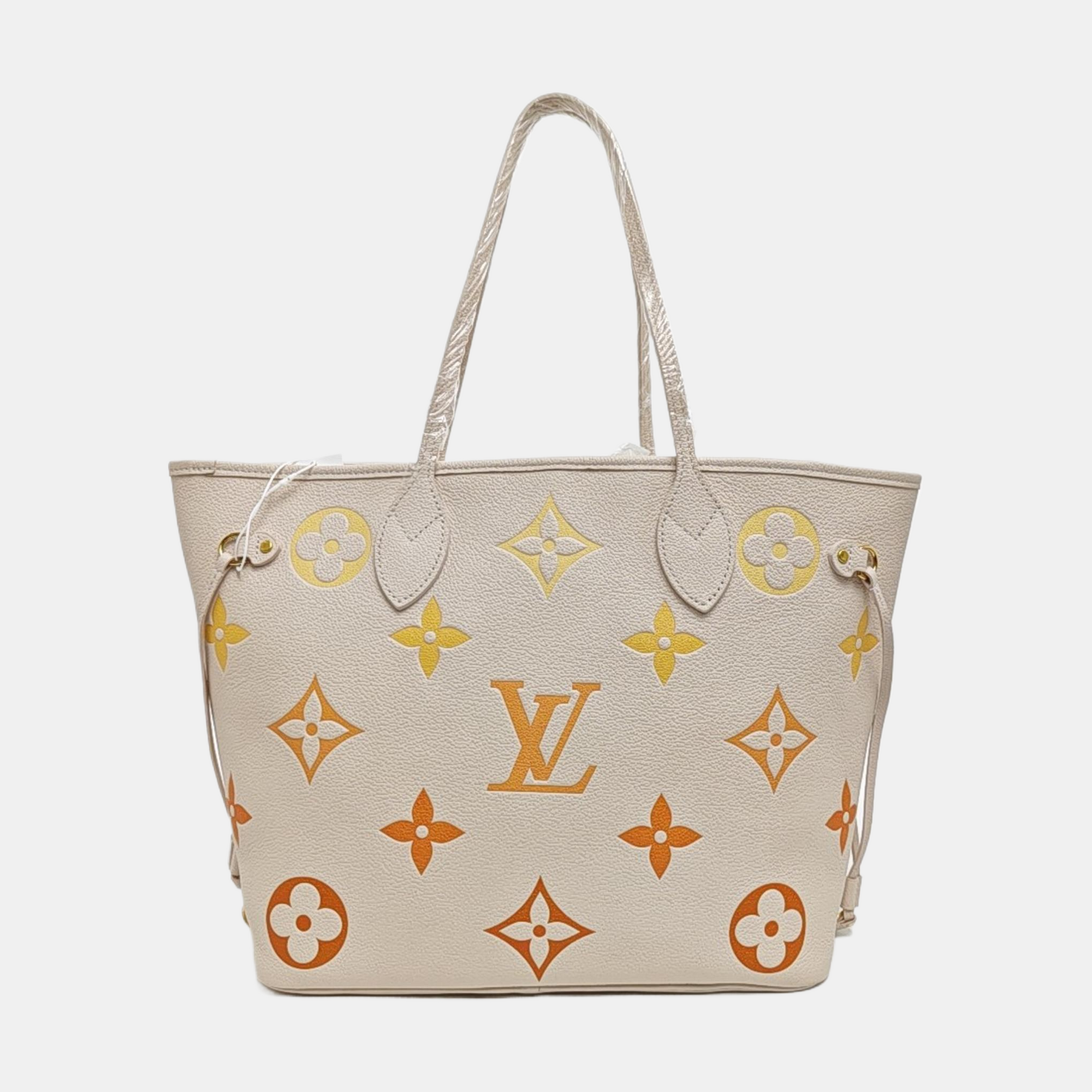 NEVERFULL MM Monogram Calfskin Beige