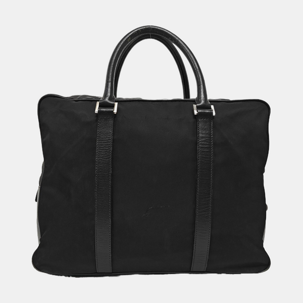 Nylon Top Handle Bag Black