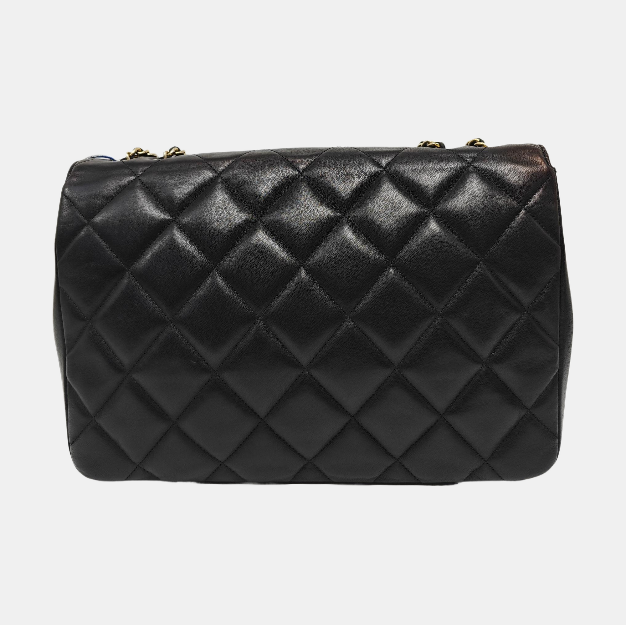 Quilted Lambskin Shoulder Bag Black