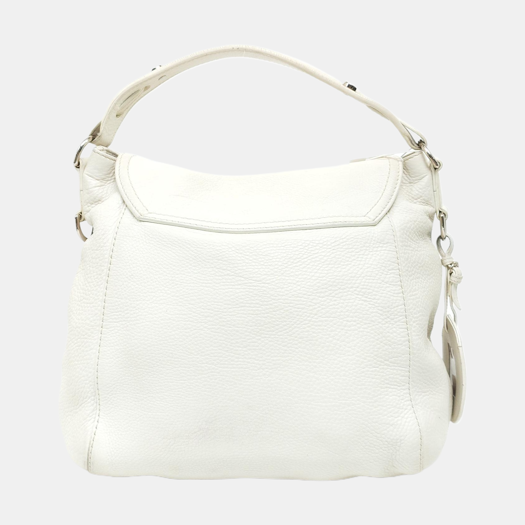 Horsebit Chain Large Calfskin White