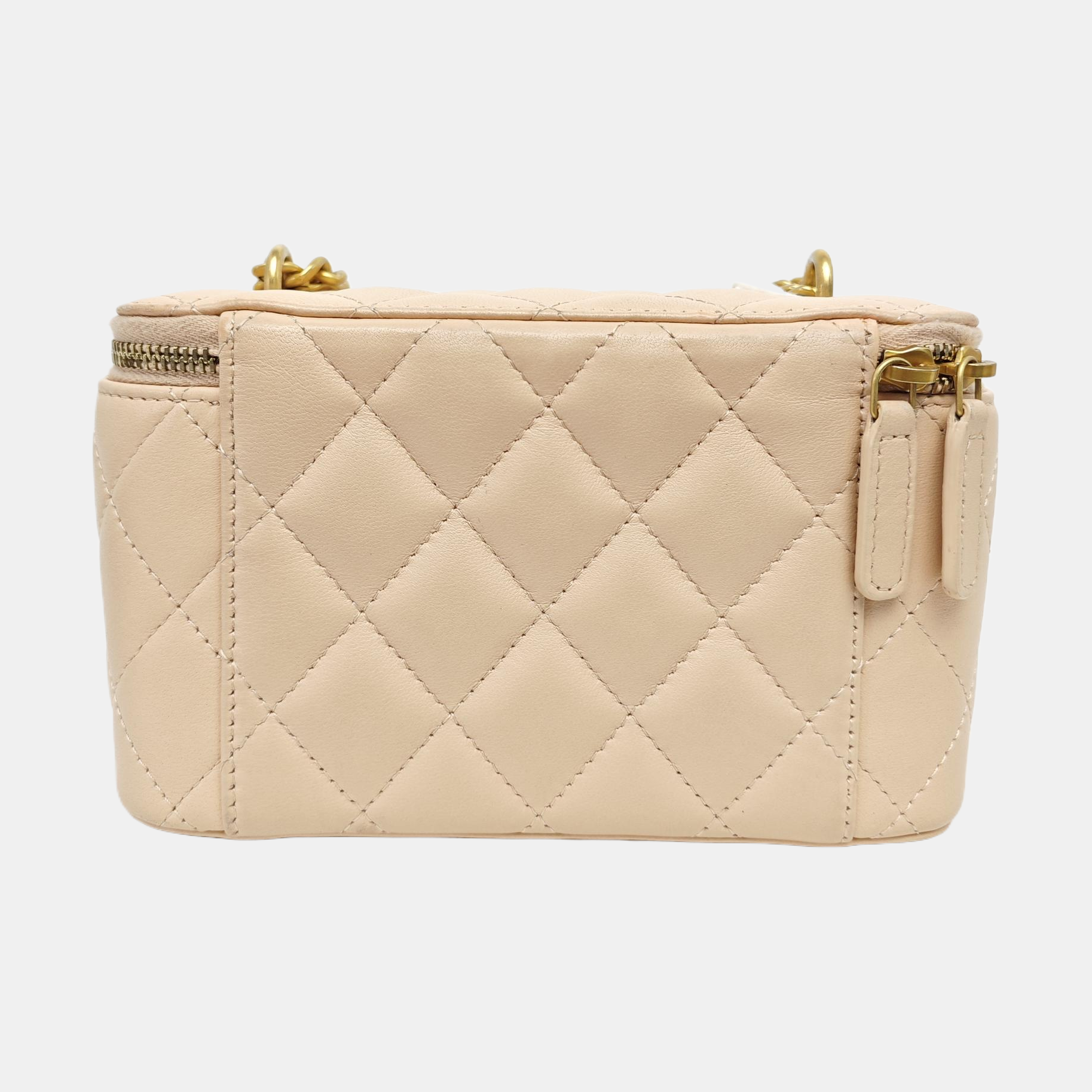 VANITY CASE Medium Quilted Lambskin Pink