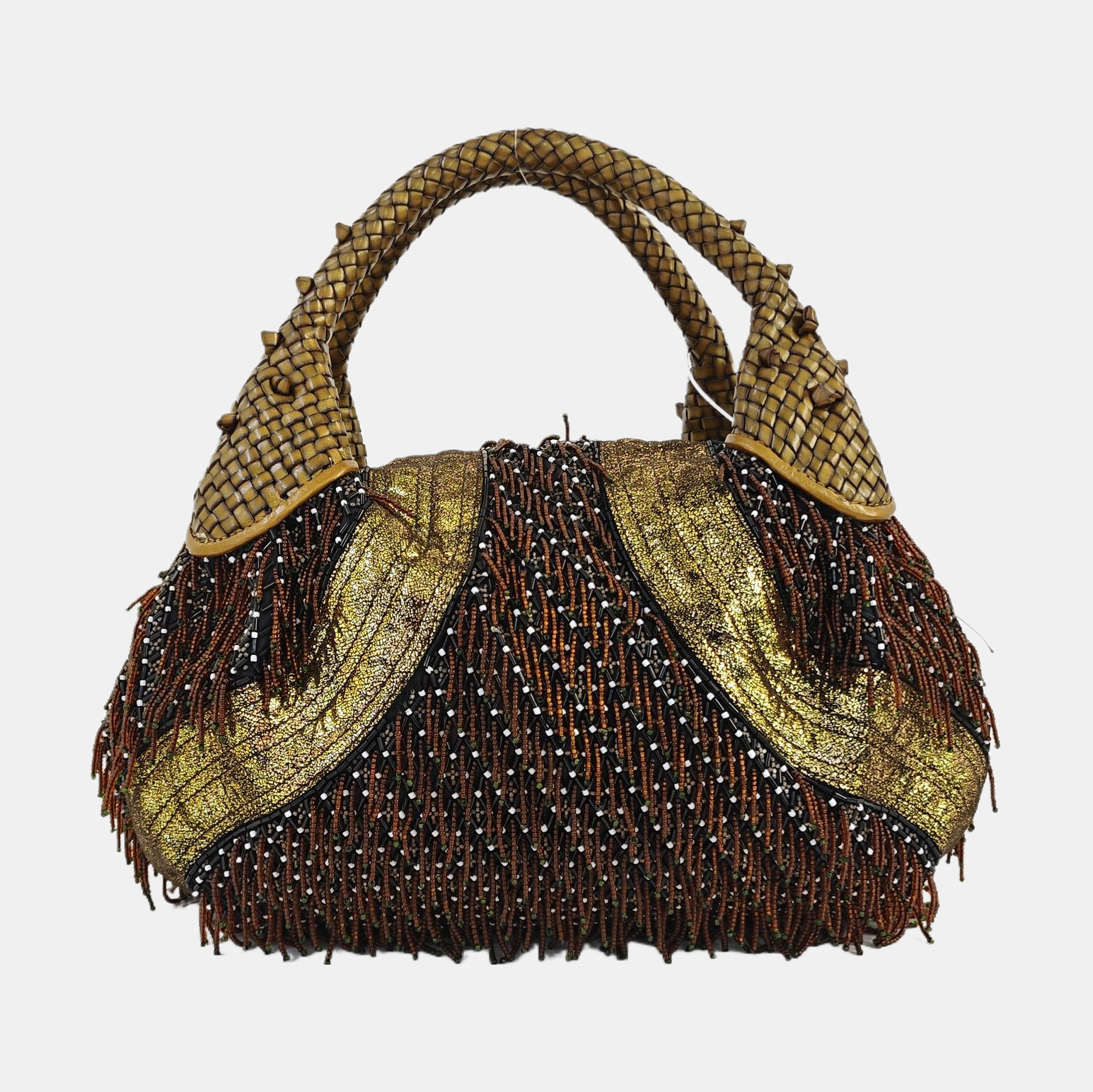 Special Material Top Handle Bag Brown