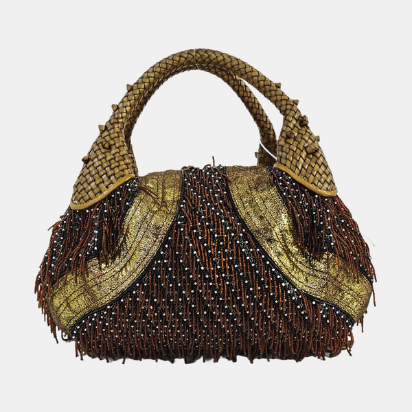 Special Material Top Handle Bag Brown