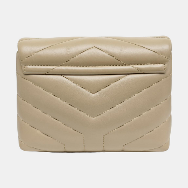 LOULOU Extra Small Chevron Calfskin Beige